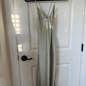 Light green silk dress
